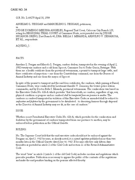 Case Digest: ANSELMO L. PESIGAN v. JUDGE DOMINGO .